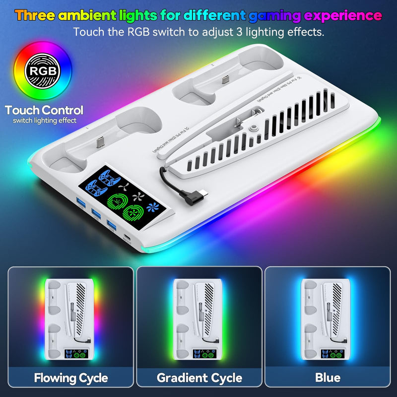 Suporte de Refrigeração RGB para PS5 Slim – Desempenho e Estilo para Seu Console