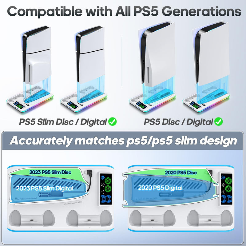 Suporte de Refrigeração RGB para PS5 Slim – Desempenho e Estilo para Seu Console