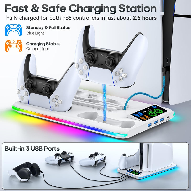 Suporte de Refrigeração RGB para PS5 Slim – Desempenho e Estilo para Seu Console