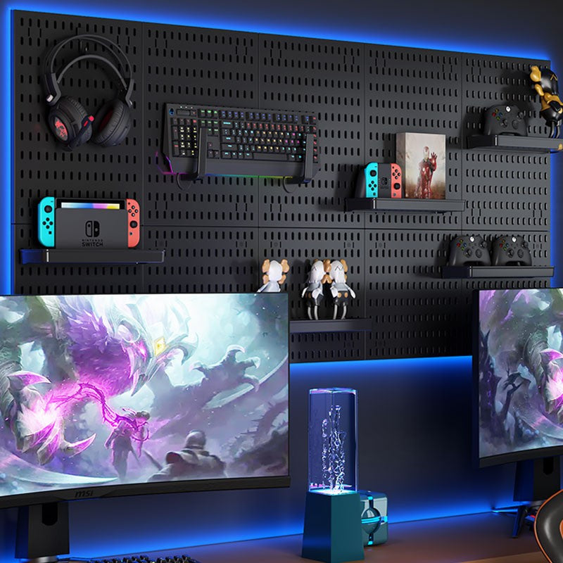 Parede de Equipamento de Jogos Pegboard – Organização Inteligente para Seu Setup Gamer