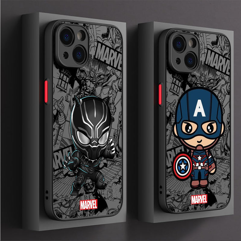 Capa dos Desenhos Animados Marvel Groot e Spiderman para iPhone – Proteção e Estilo com Seus Heróis Favoritos