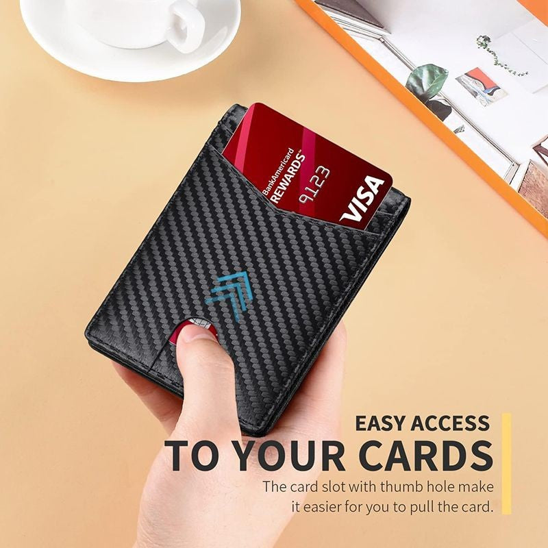 Carteira Masculina de Couro RFID Ultrafina com Janela de Identificação – Segurança e Estilo no Seu Bolso