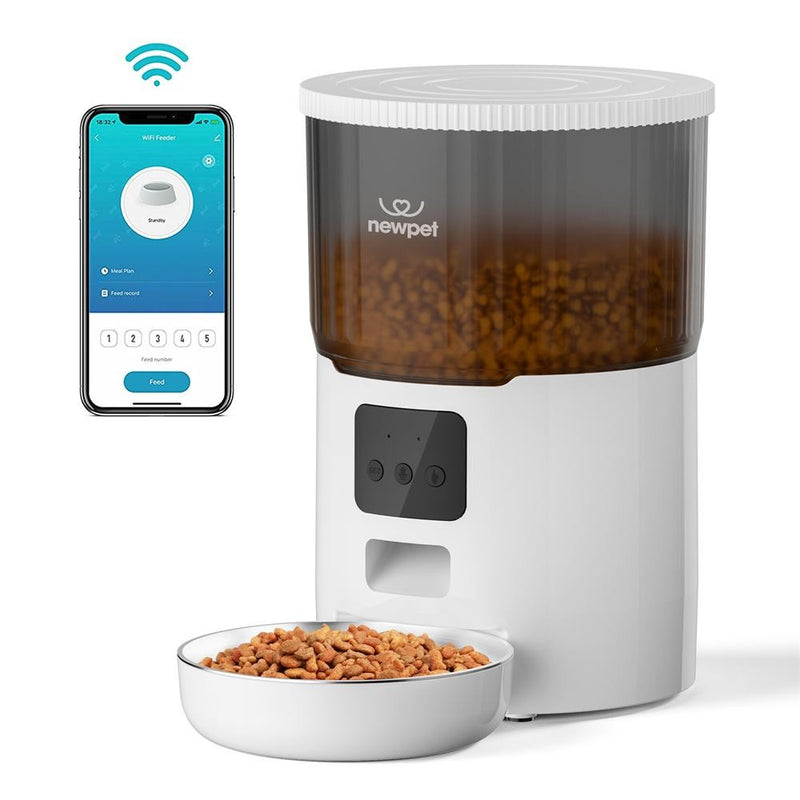 Newpet Alimentador Temporizado para Gatos 4L – Alimentação Inteligente para Seu Pet