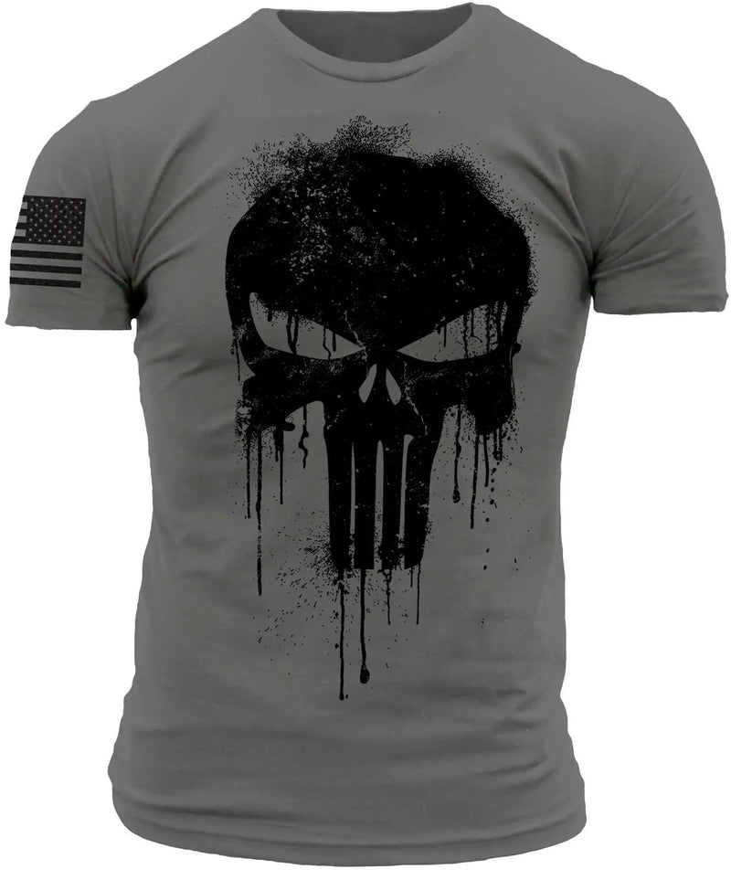 Camiseta Masculina Patriótica Militar com Estampa de Esqueleto – Estilo e Atitude para o Verão