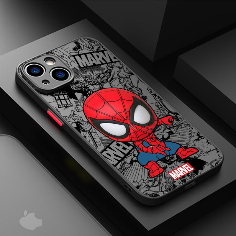 Capa dos Desenhos Animados Marvel Groot e Spiderman para iPhone – Proteção e Estilo com Seus Heróis Favoritos