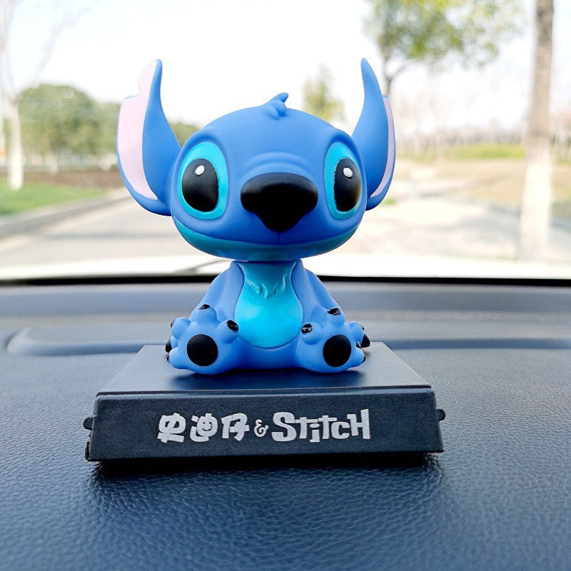 Disney Anime Lilo & Stitch Figuras de Carro Balançando Cabeça – Decoração Divertida para seu Veículo