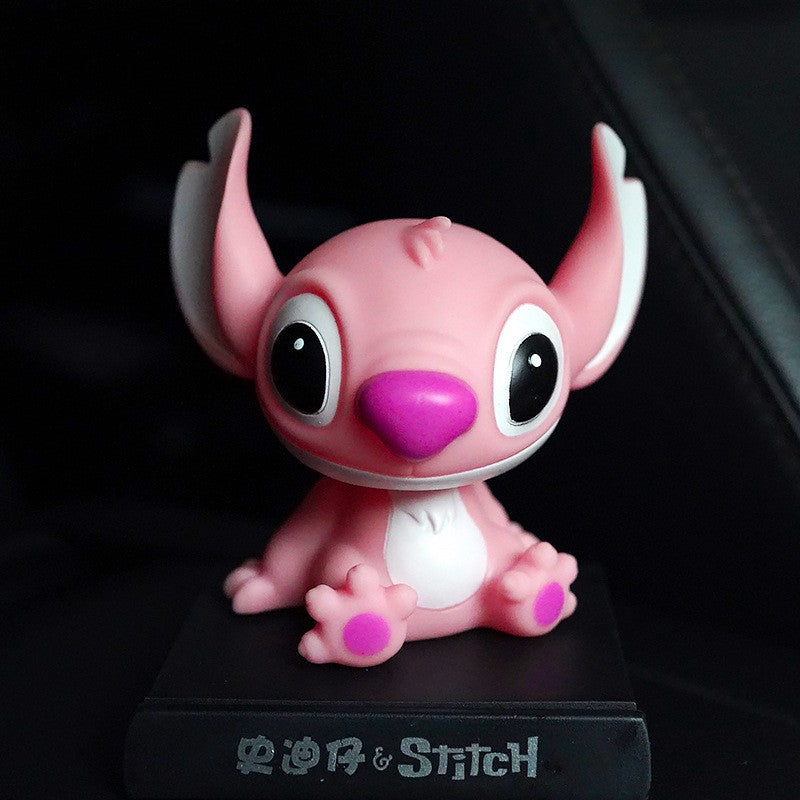 Disney Anime Lilo & Stitch Figuras de Carro Balançando Cabeça – Decoração Divertida para seu Veículo