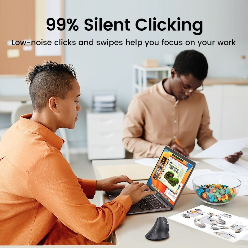 Mouse Vertical Sem Fio UGREEN – Conforto Ergonômico e Alta Precisão